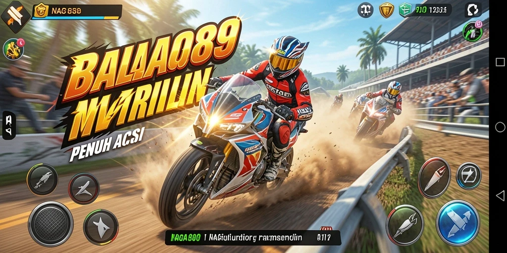 Tampilan gameplay NAGA889 yang mendebarkan di sirkuit balapan.