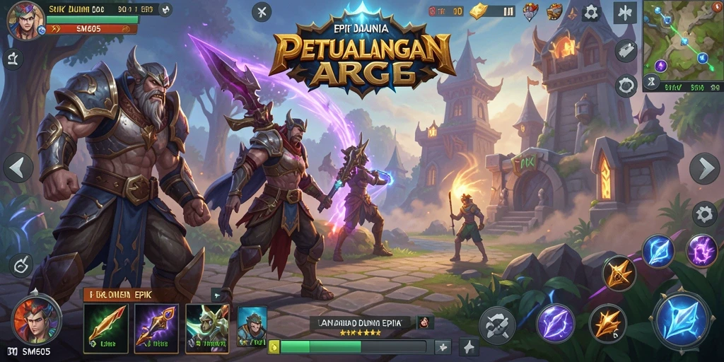 Screenshot menunjukkan gameplay dinamis SM605 dengan aksi ARPG yang seru.